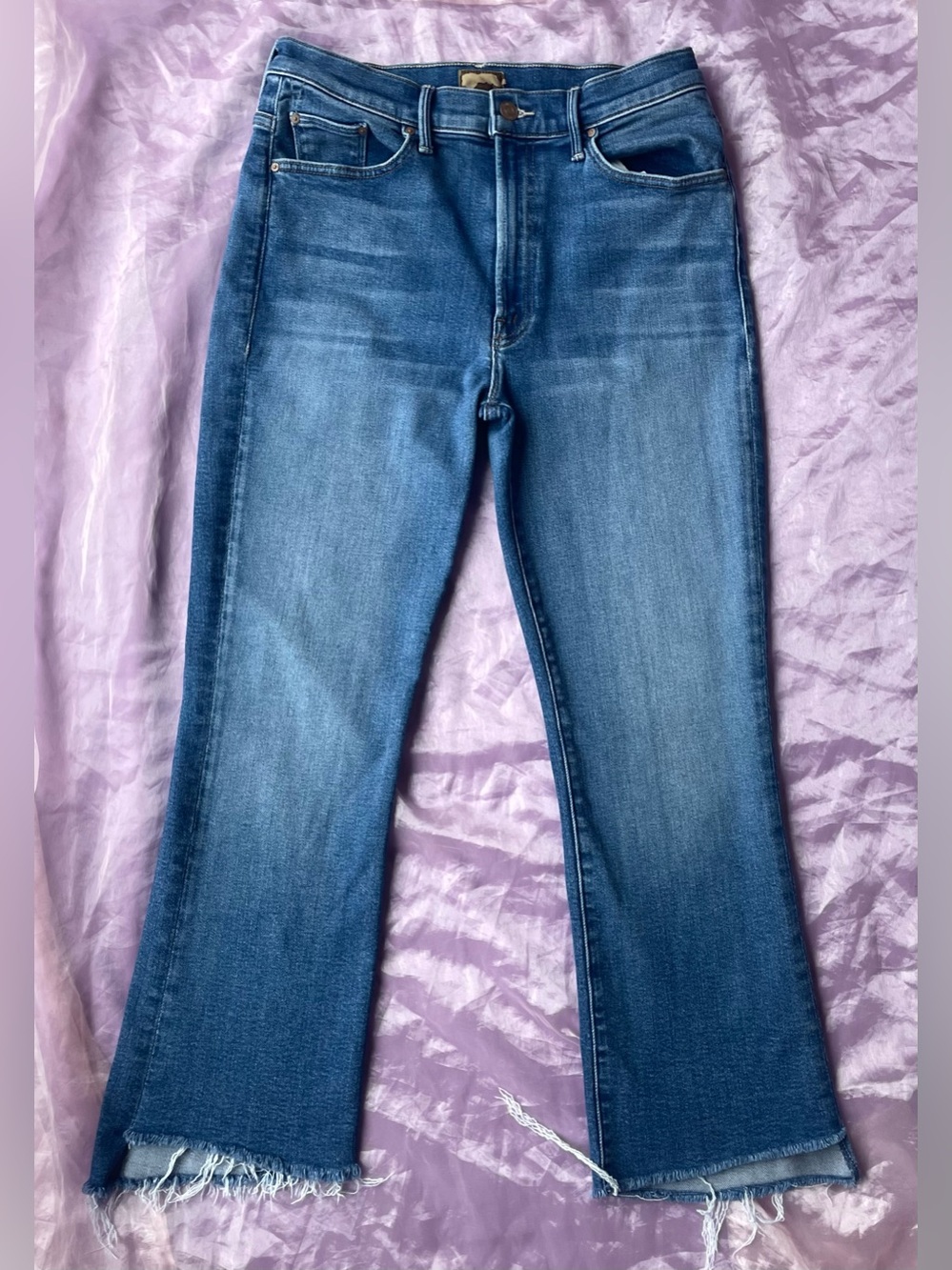 Mother The Insider Crop Step Fray high rise flare 30/26”